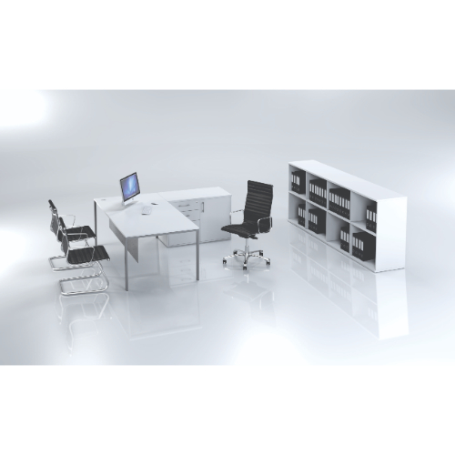 L SHAPED DESK WITH HINGE DOOR PEDENZA