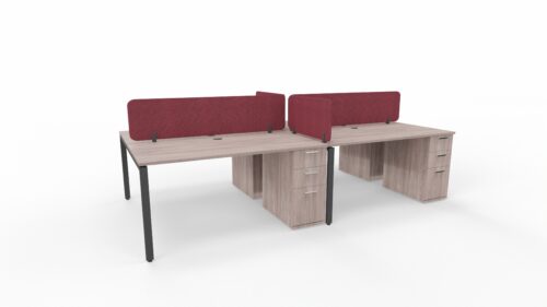4-WAY BENCH WITH DESK HEIGHT PEDESTALS