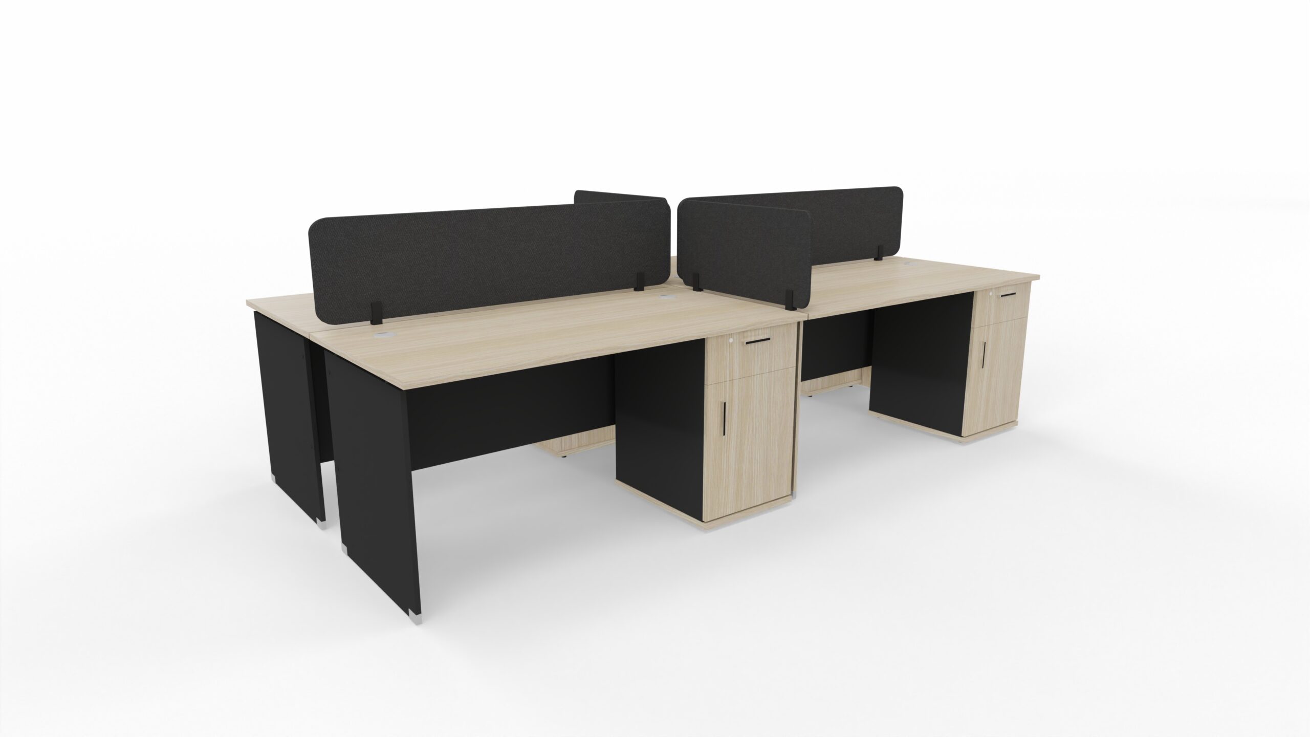 4-WAY PANEL LEG DESKS WITH DAYFILER DESK HEIGHT PEDESTALS 1 4-WAY PANEL LEG DESKS WITH DAYFILER DESK HEIGHT PEDESTALS