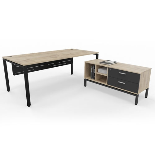 25 X 50 L SHAPED DESK WITH ELEVATE SIDE STORAGE